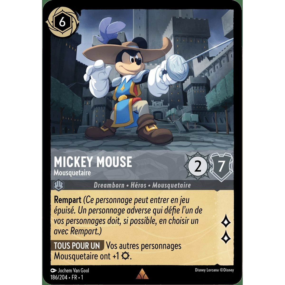 Mickey Mouse, Mousquetaire - 186/204 - FC - Premier Chapitre - Brillante - Premium - Français