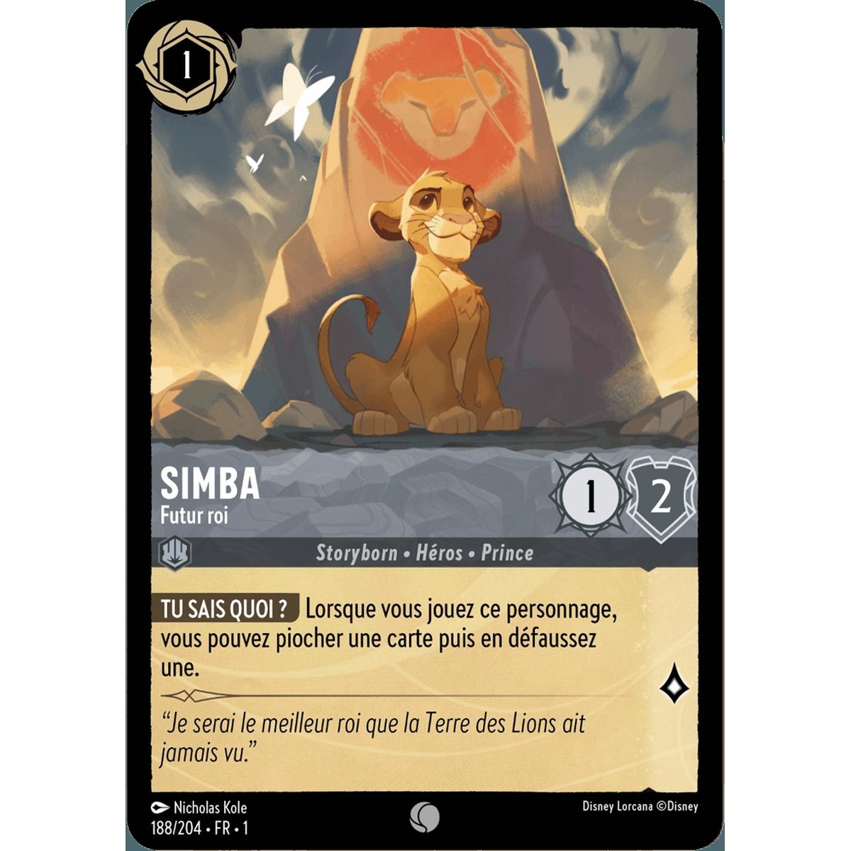 Item Simba, Futur roi - 188/204 - FC - Premier Chapitre - Brillante - Premium - Français