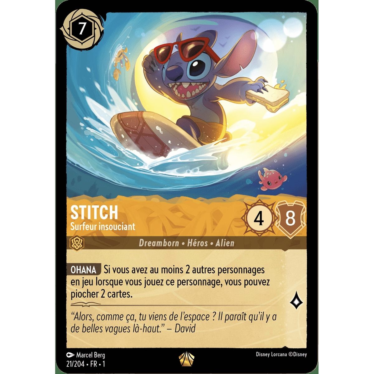 Stitch, Surfeur insouciant - 21/204 - FC - Premier Chapitre - Légendaire - Français