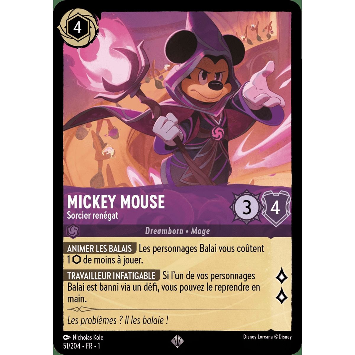 Mickey Mouse, Sorcier rénégat - 51/204 - FC - Premier Chapitre - Super Rare - Français