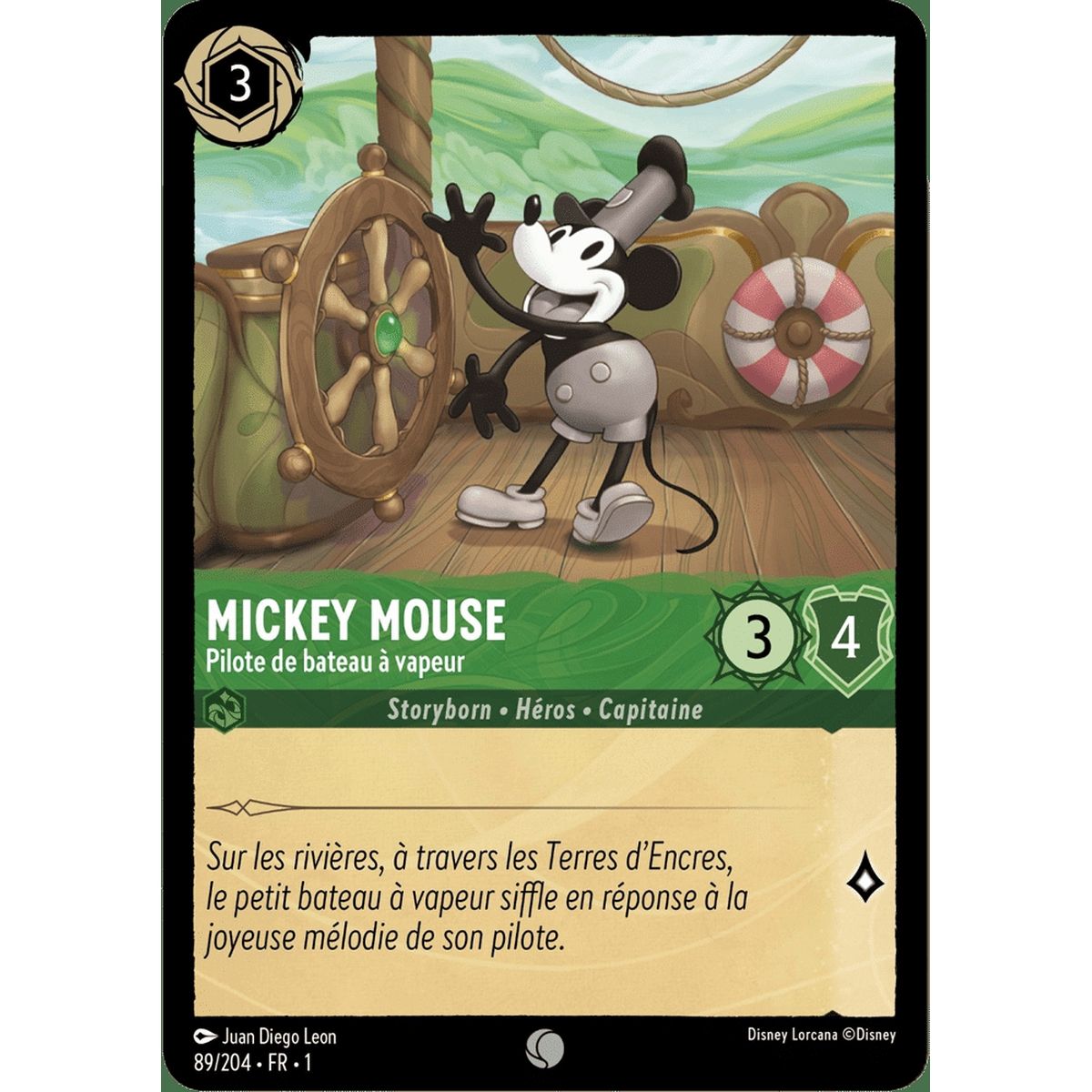 Item Mickey Mouse, Pilote de bateau à vapeur - 89/204 - FC - Premier Chapitre - Commune - Français