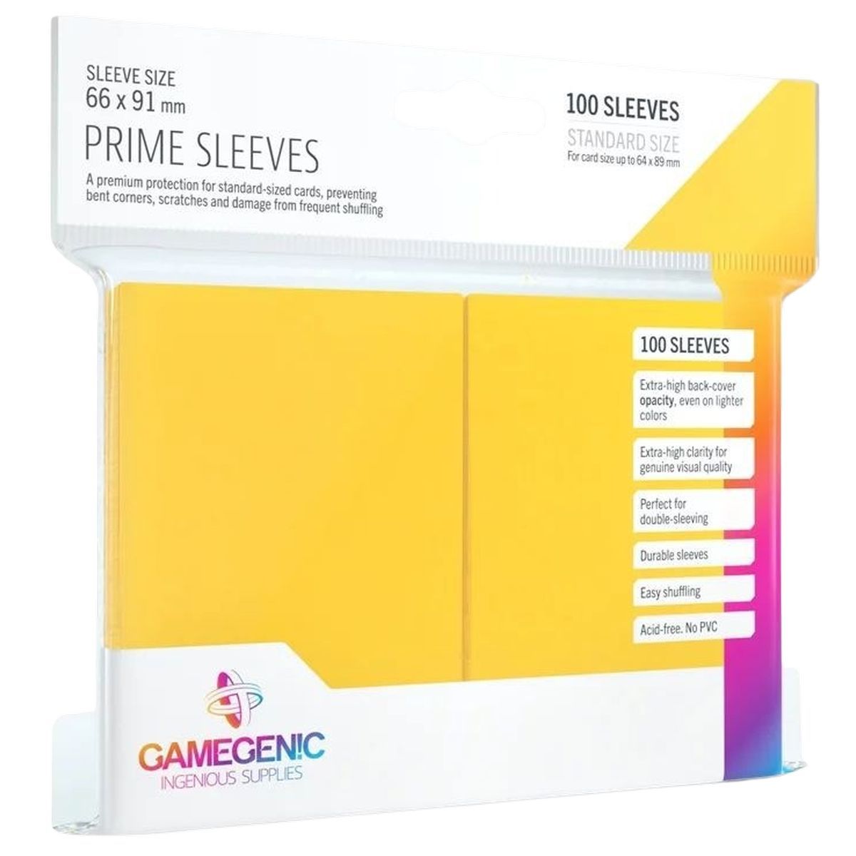 Item Gamegenic - 100 Prime Sleeves Jaune - 66x91 Standard (100)