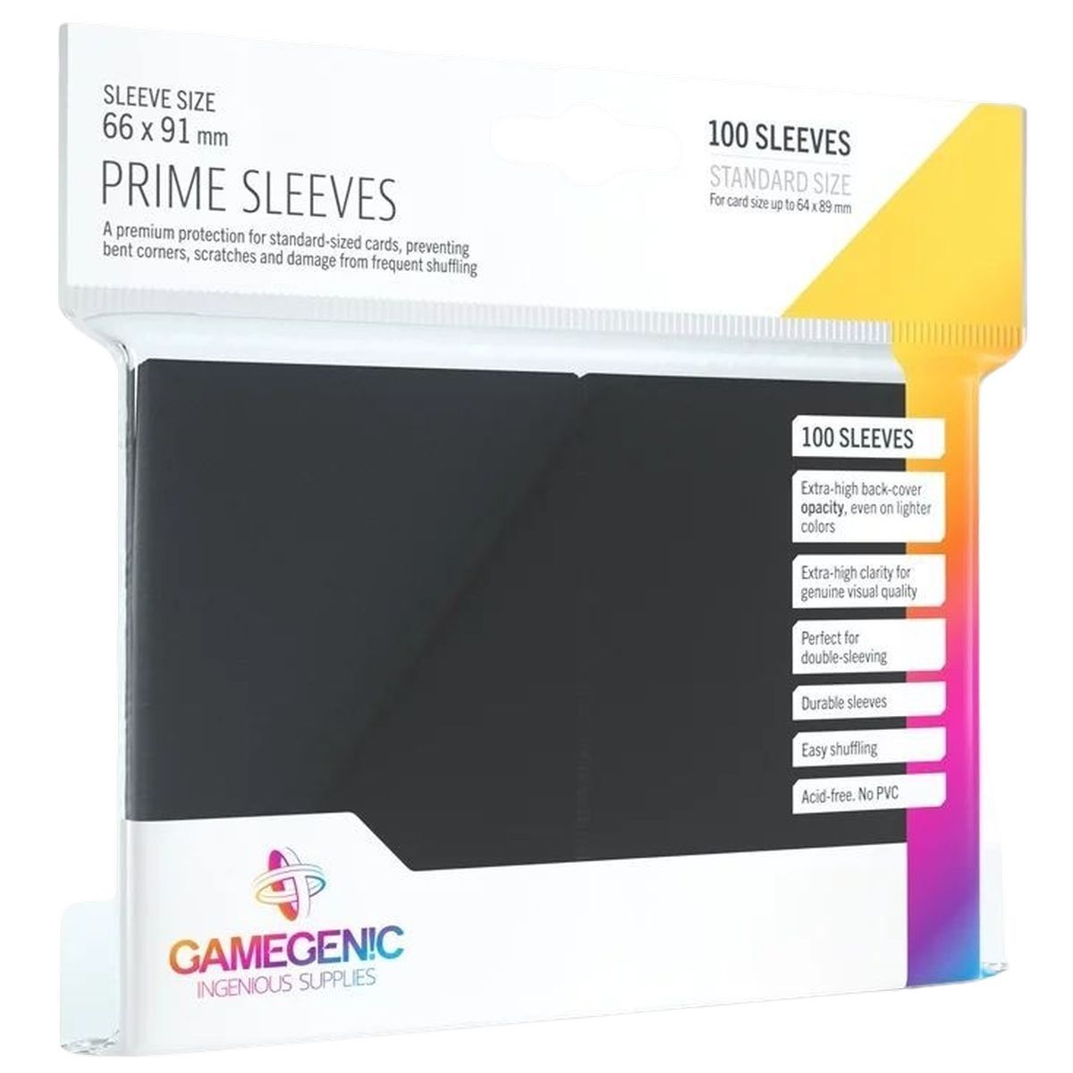 Gamegenic - 100 Prime Sleeves Noir - 66x91 Standard (100)