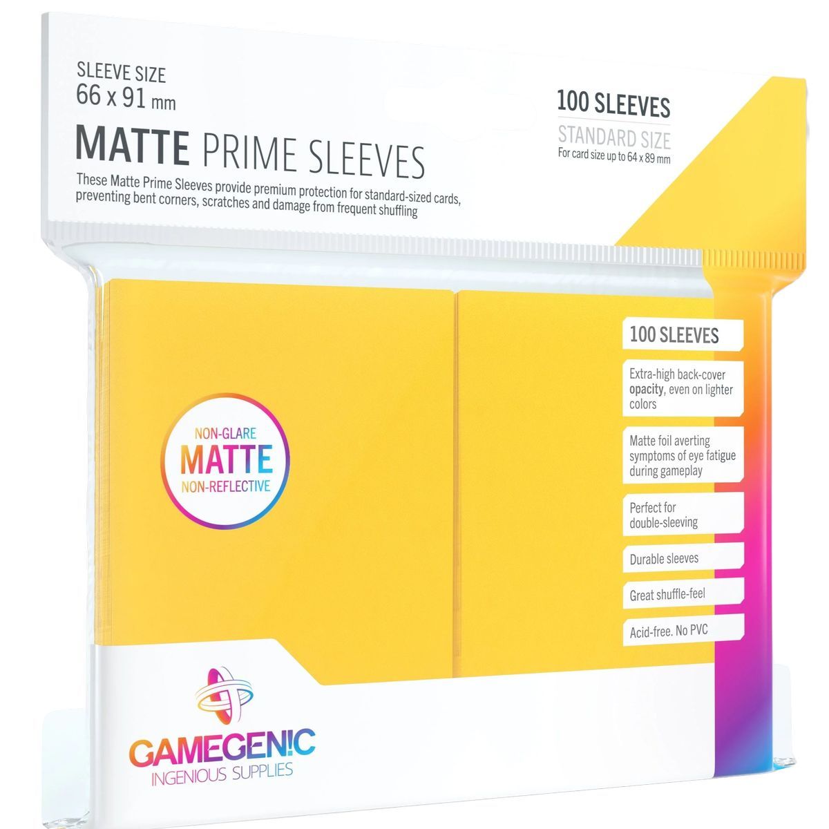 Item Gamegenic - Matte Prime Standard Sleeves - Jaune - 66x91 (100)