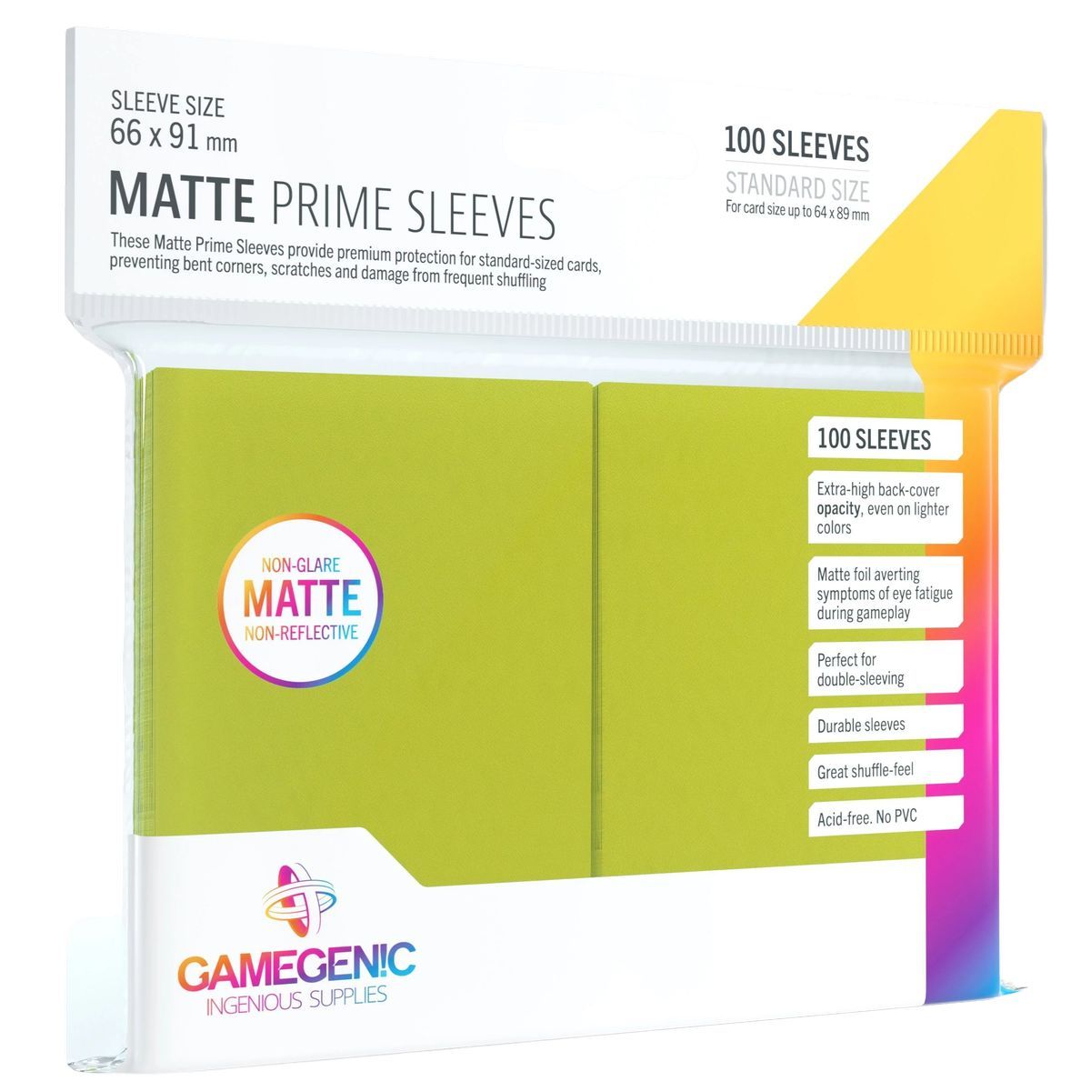 Item Gamegenic - Matte Prime Standard Sleeves - Lime Green - 66x91 (100)