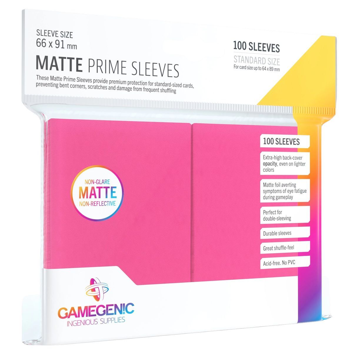 Gamegenic - Matte Prime Standard Sleeves - Rose - 66x91 (100)