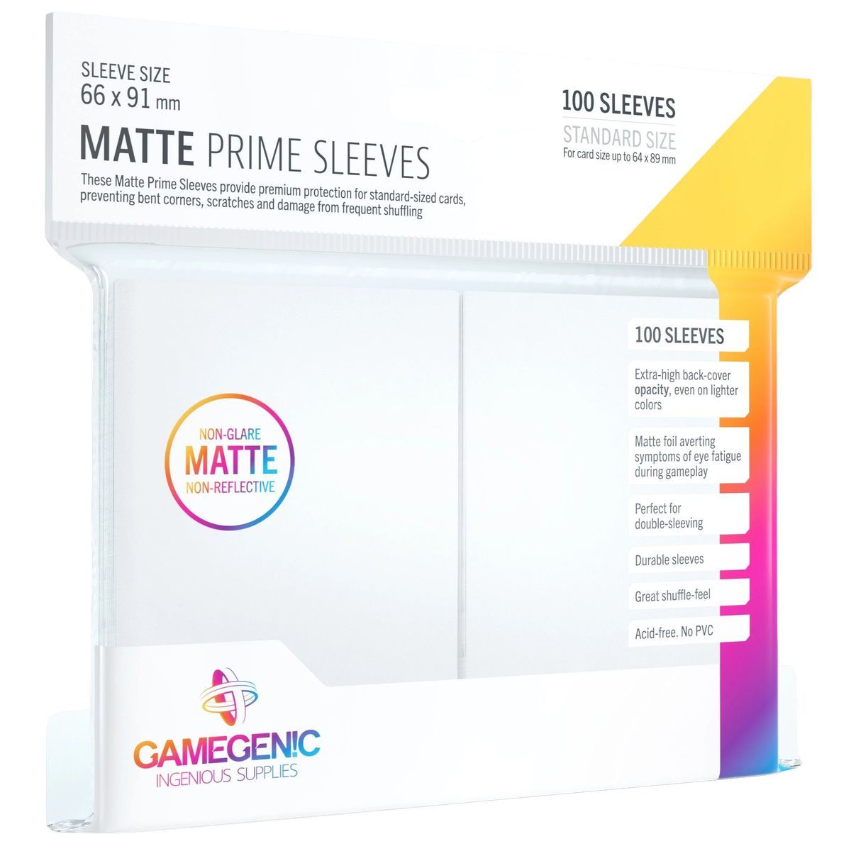 Item Gamegenic - Matte Prime Standard Sleeves - White - 66x91 (100)