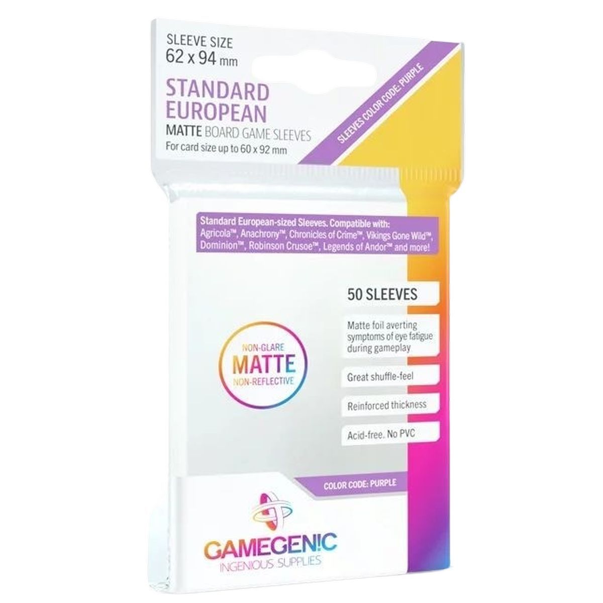 Item Gamegenic - Protèges Cartes - Prime Board Game - Standard European (50)