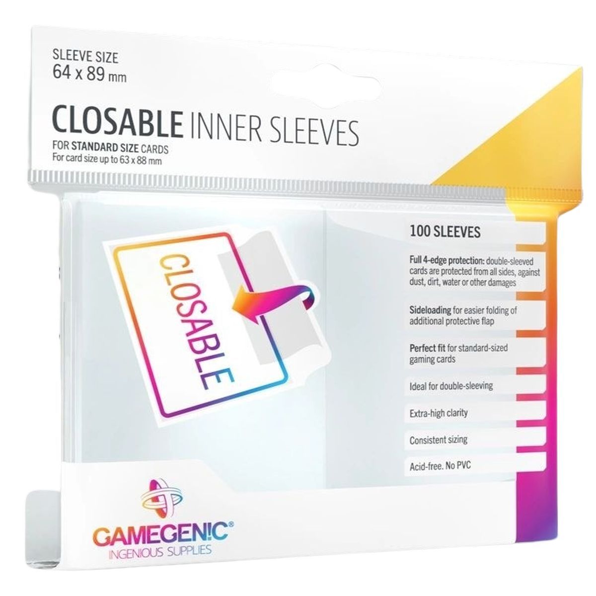 Item Gamegenic - Protèges Cartes - Standard - Closable Inner Sleeves (100)