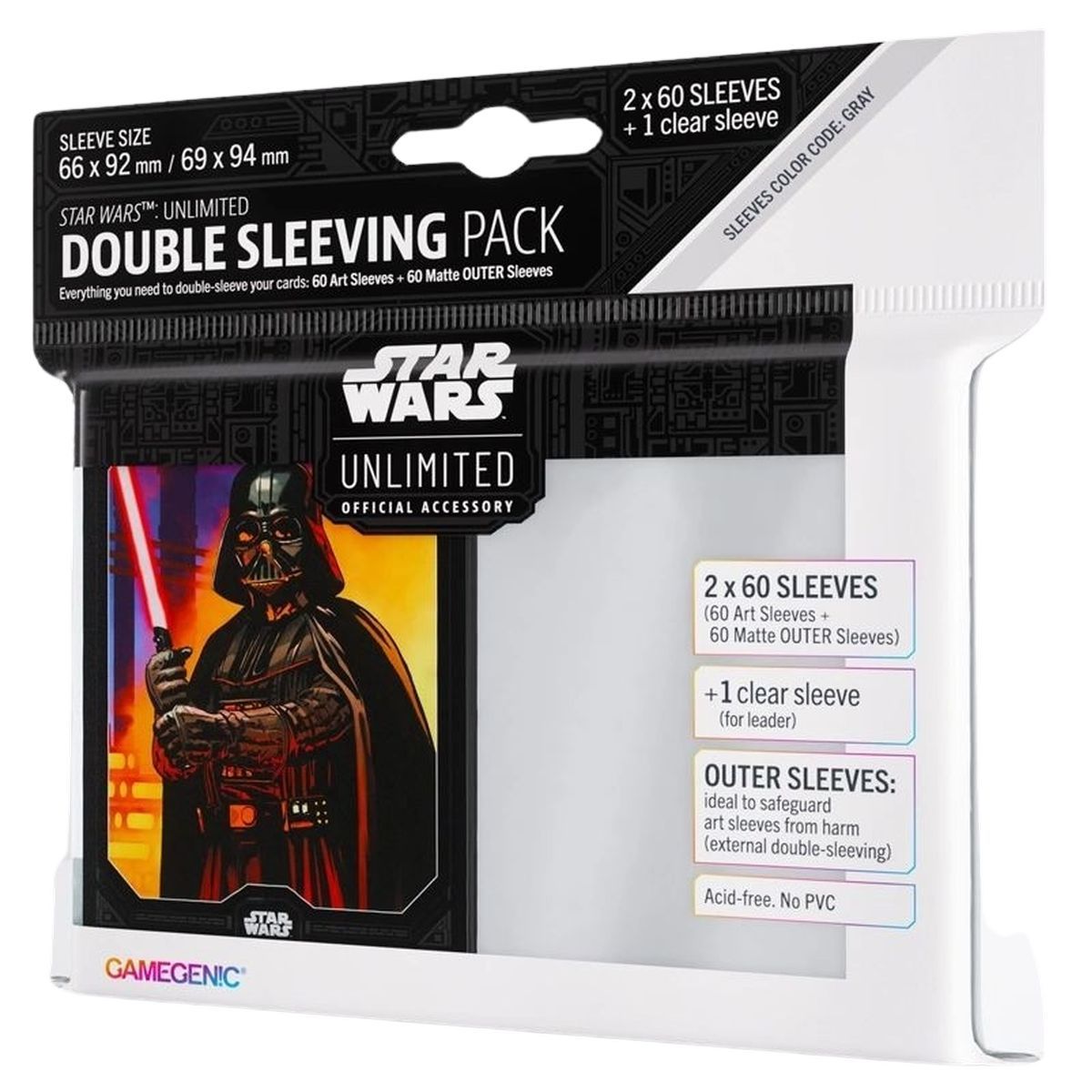 Item Gamegenic - Protèges Cartes - Standard - Double Sleeves Pack - Star Wars : Unlimited - Vader - FR