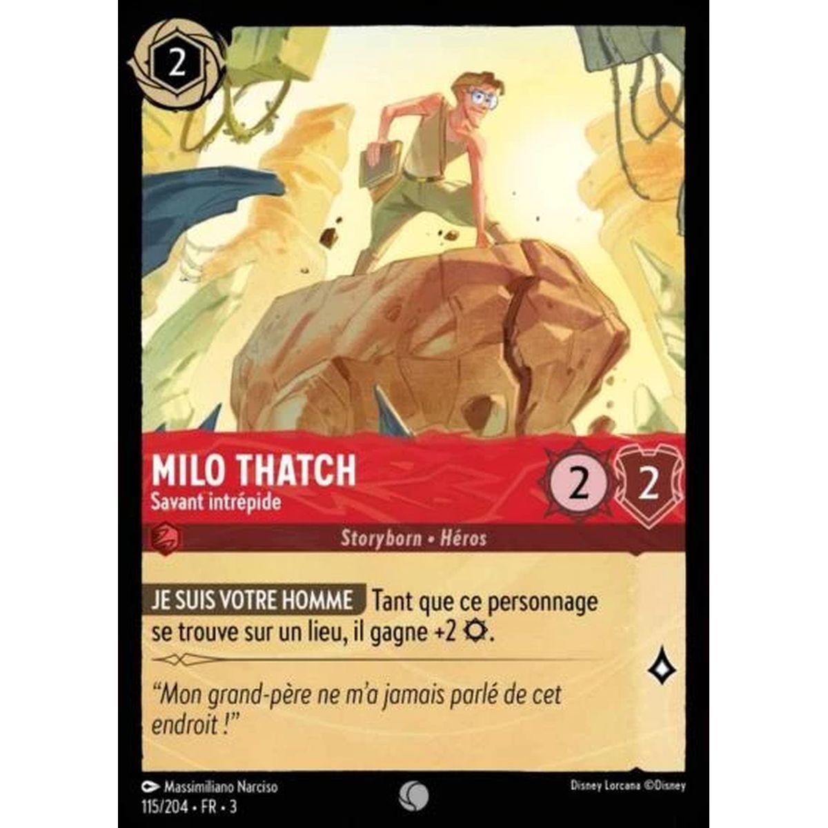 Item Milo Thatch, Savant intrépide - 115/204 - ITI - Les Terres d'Encres - Brillante - Premium - Français