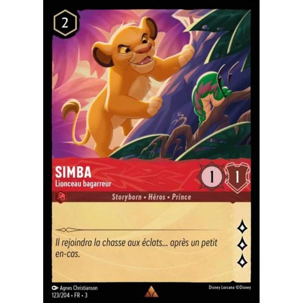 Simba, Lionceau bagarreur - 123/204 - ITI - Les Terres d'Encres - Brillante - Premium - Français