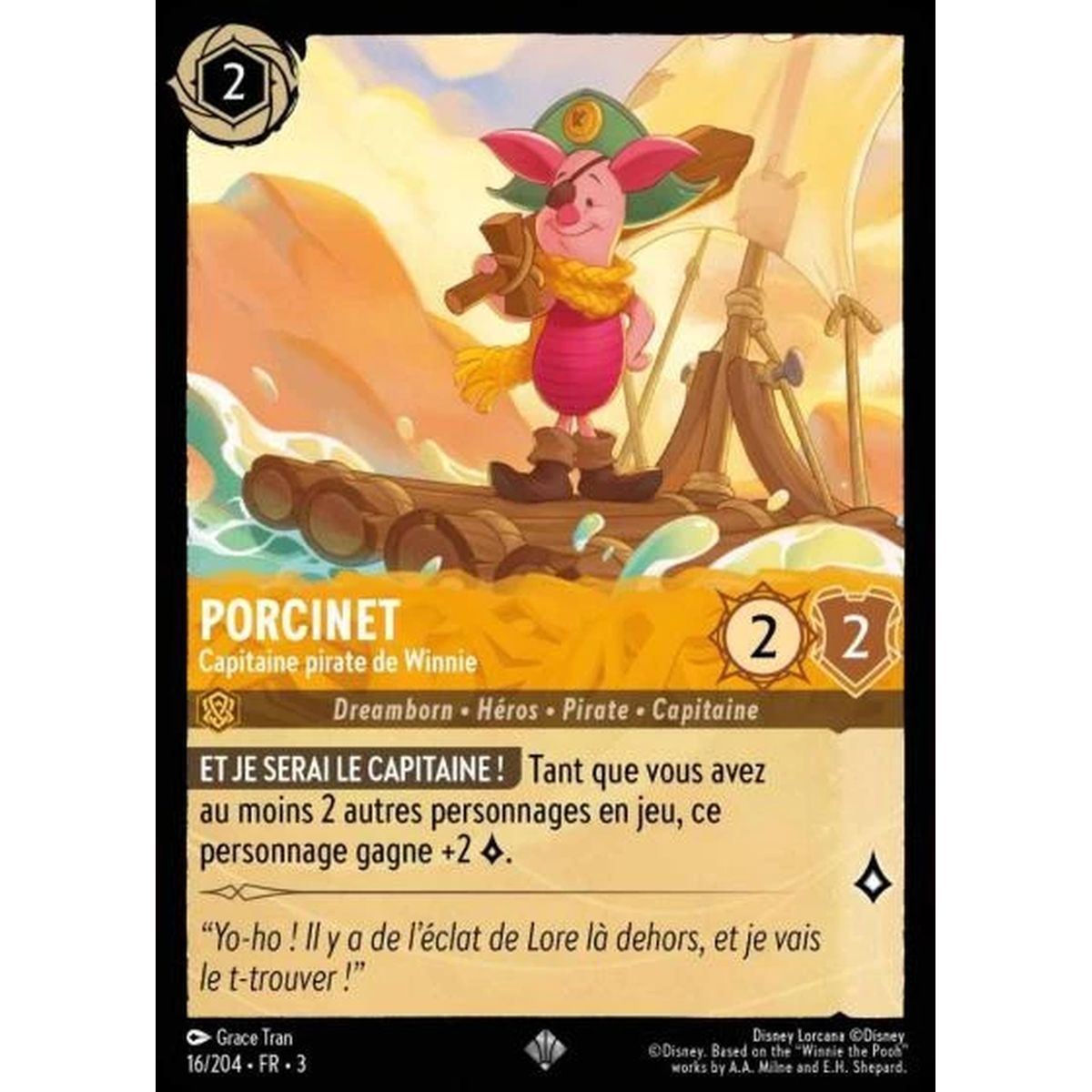 Item Porcinet, Capitaine pirate de Winnie - 16/204 - ITI - Les Terres d'Encres - Super Rare - Français