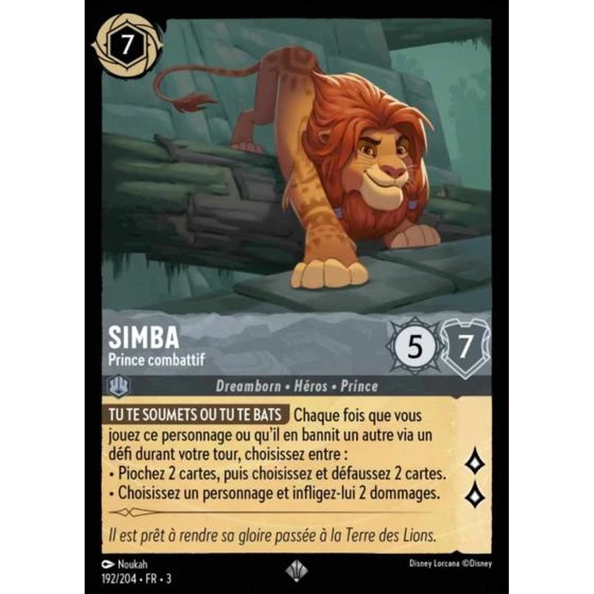 Simba, Prince combatif - 192/204 - ITI - Les Terres d'Encres - Super Rare - Français