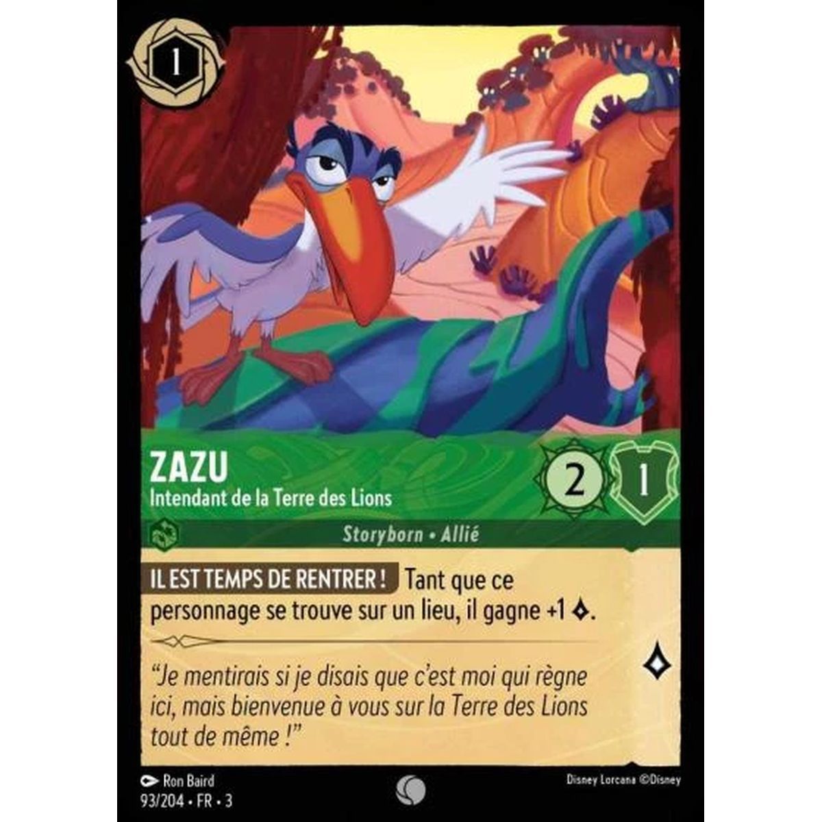 Item Zazu, Intendant de la Terre des Lions - 93/204 - ITI - Les Terres d'Encres - Commune - Français