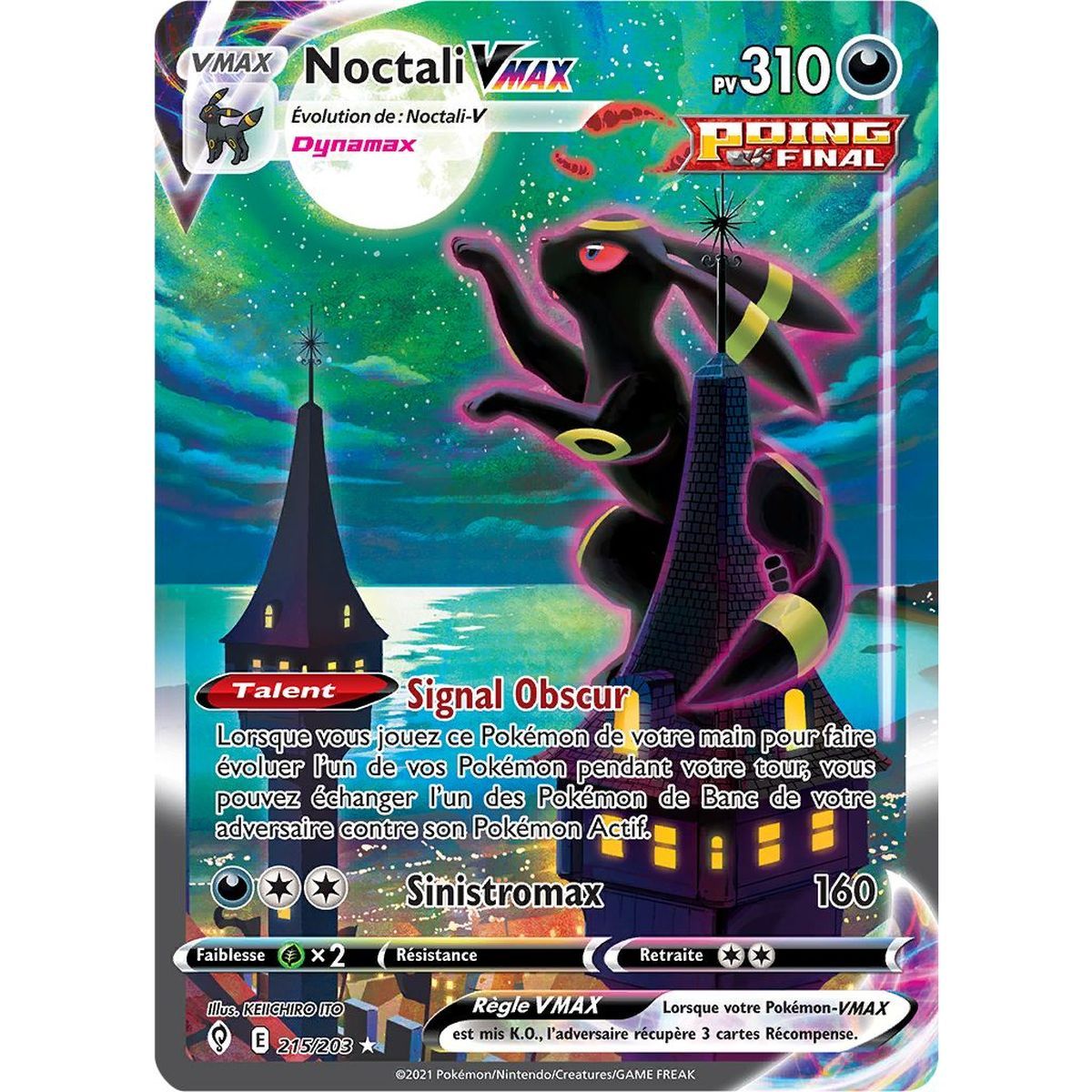 Item Noctali VMAX - Secret Rare 215/203 - Epee et Bouclier Evolution Celeste