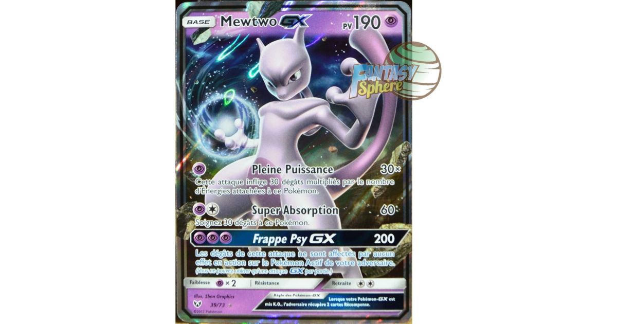 Carte Pokémon Mewtwo GX 39/73 SL3.5 Soleil & Lune Légendes