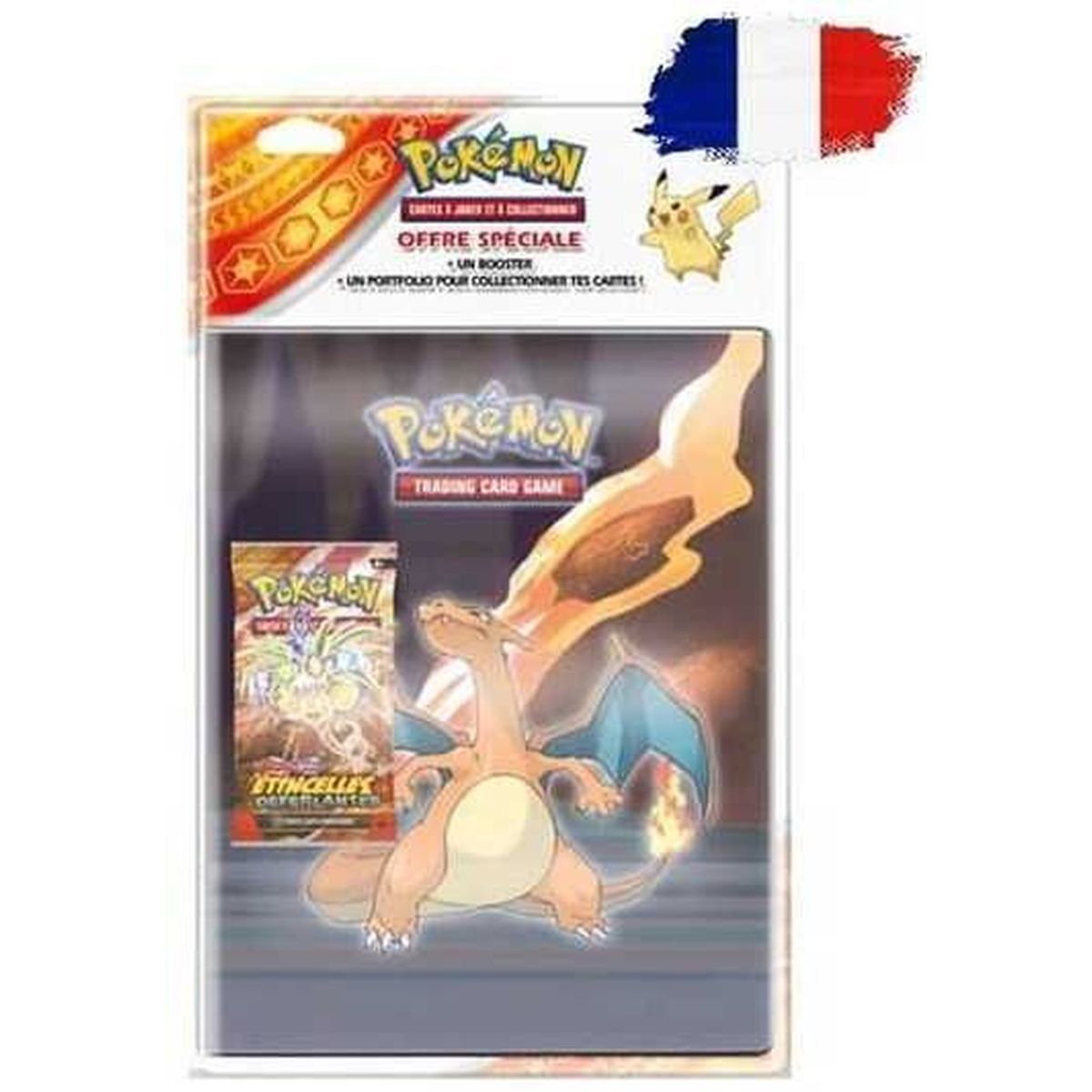 Portfolio Dracaufeu - Pokémon - 180 Emplacements + 1 Booster Etincelles Déferlantes [EV08-SV08] - FR