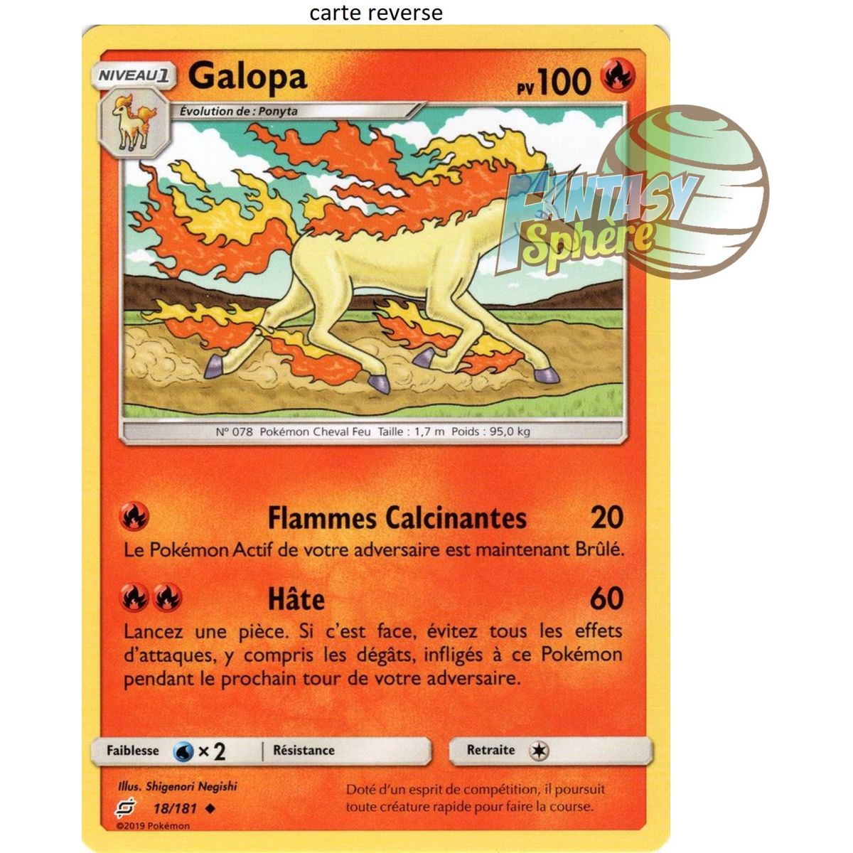 Item Galopa - Reverse 18/181 - Soleil et Lune 9 Duo de Choc