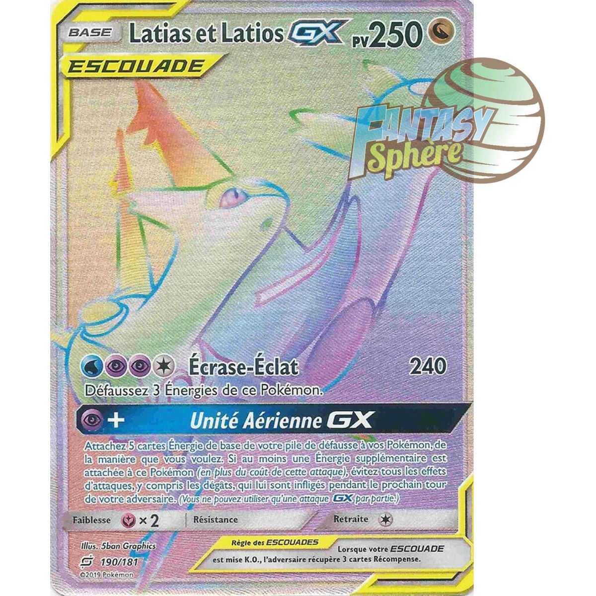 Item Latias & Latios GX - Secret Rare 190/181 - Soleil et Lune 9 Duo de Choc