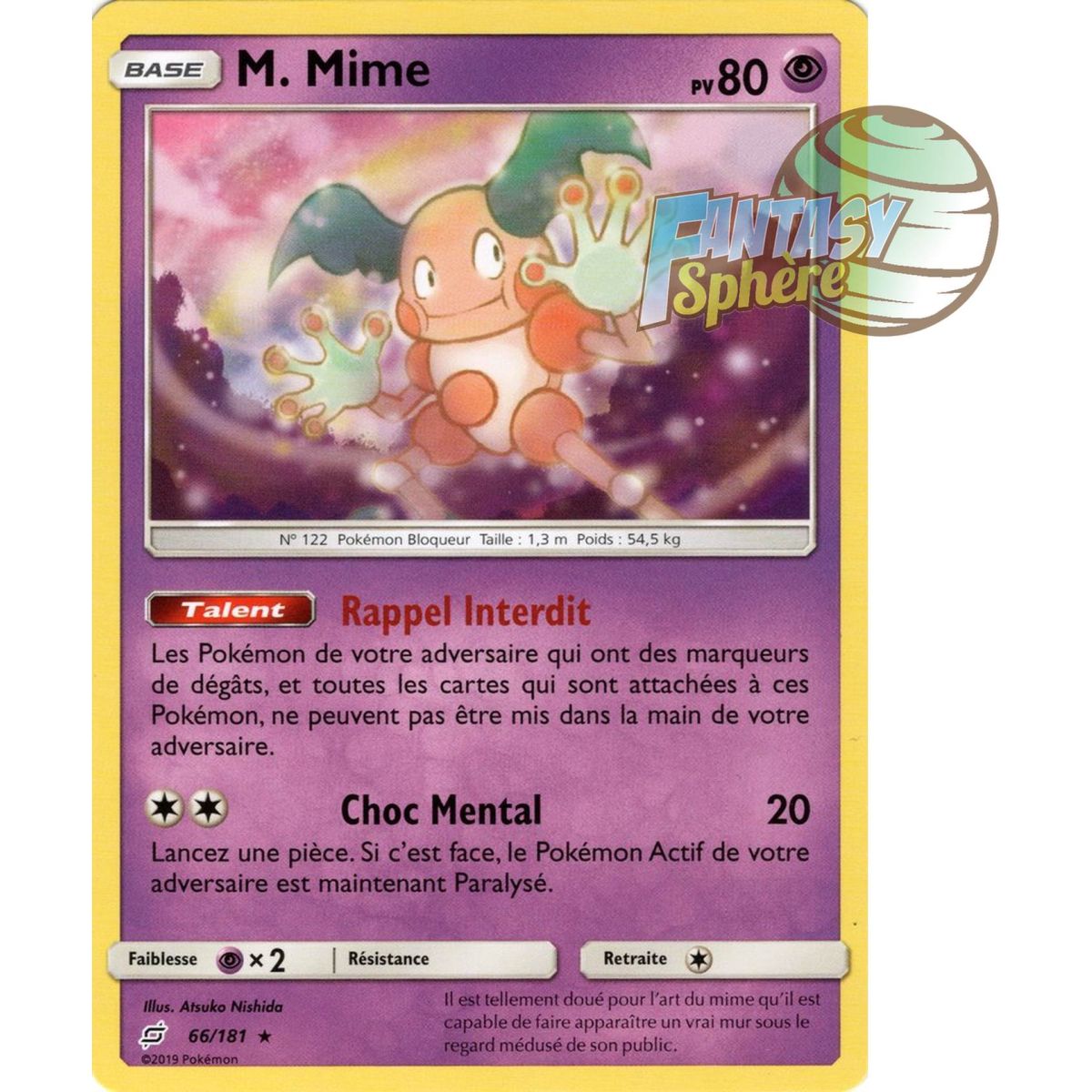 M. Mime - Rare 66/181 - Soleil et Lune 9 Duo de Choc