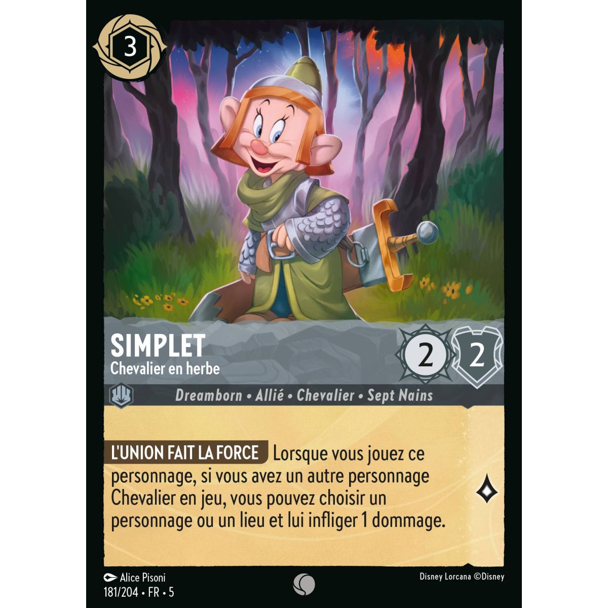 Simplet - Chevalier en herbe - 181/204 - SSK - Ciel Scintillant - Commune - Français