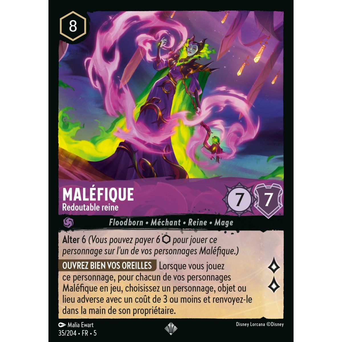 Maléfique - Redoutable reine - 35/204 - SSK - Ciel Scintillant - Super Rare - Français