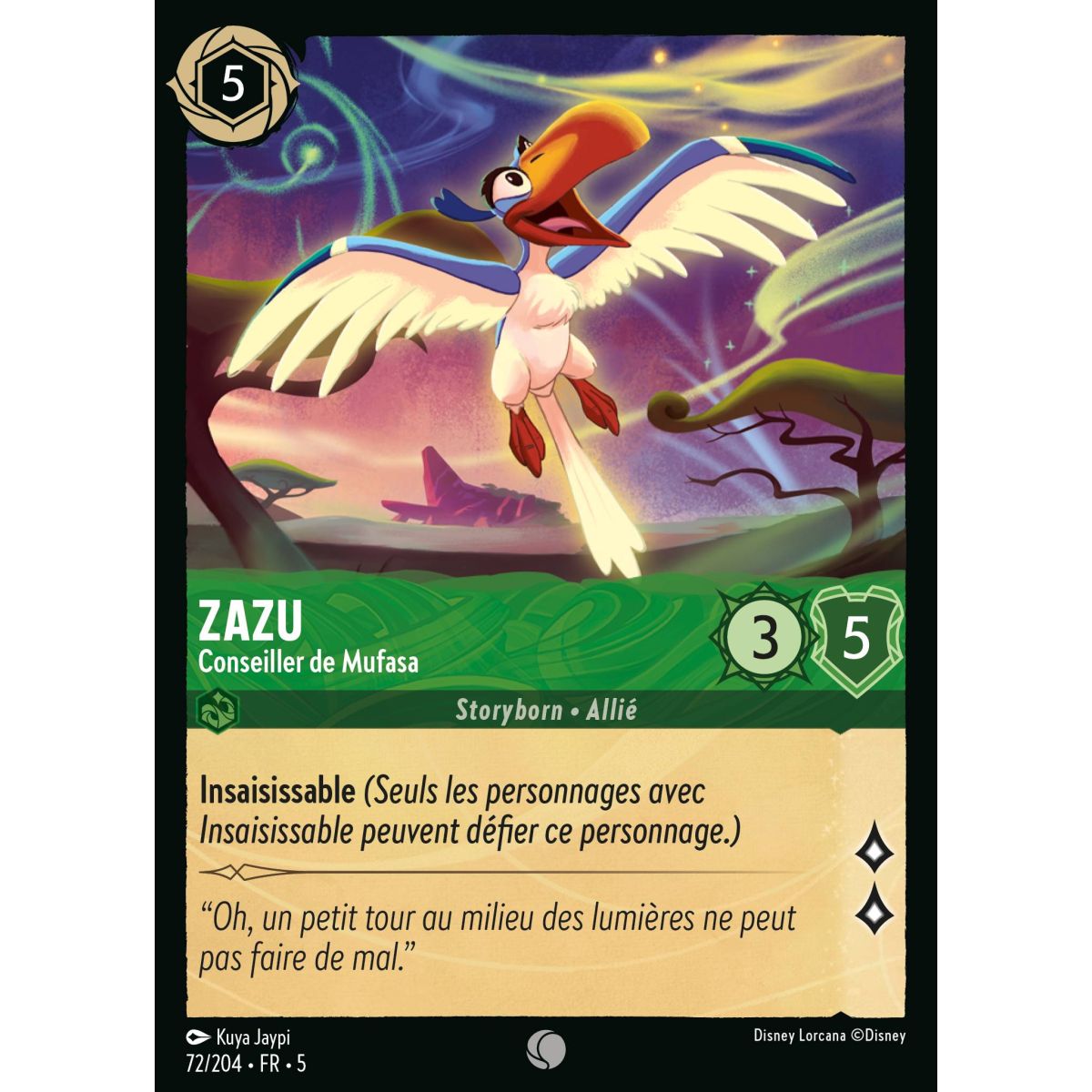 Zazu - Conseiller de Mufasa - 72/204 - SSK - Ciel Scintillant - Brillante - Premium - Français