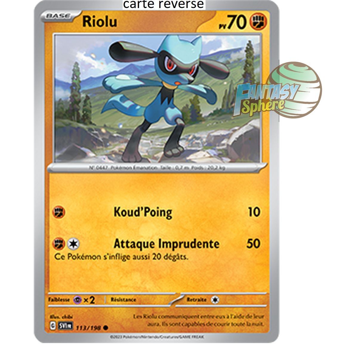 Riolu - Reverse 113/198 - Ecarlate et Violet