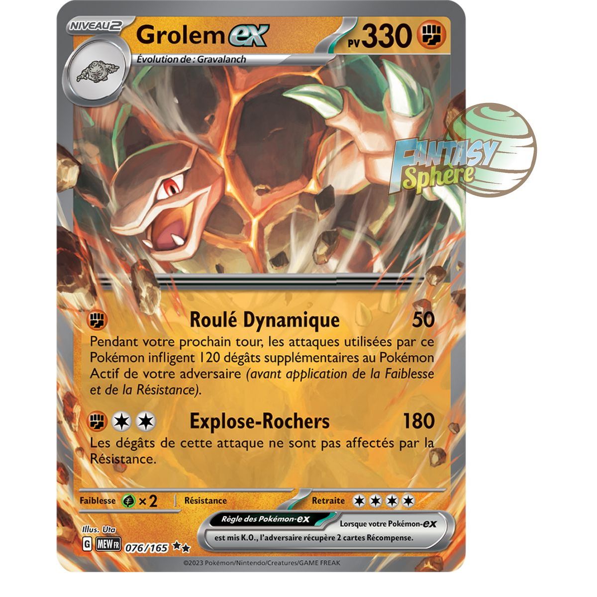 Item Grolem EX - Double Rare 76/165 - Ecarlate et Violet 151