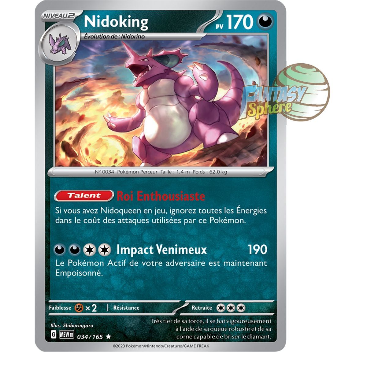 Nidoking - Holo Rare 34/165 - Ecarlate et Violet 151