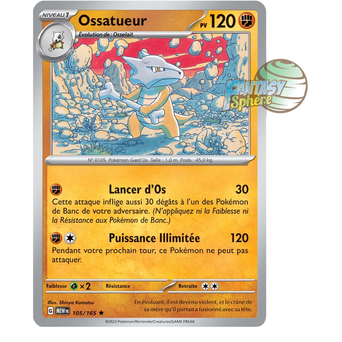 Item Ossatueur - Holo Rare 105/165 - Ecarlate et Violet 151