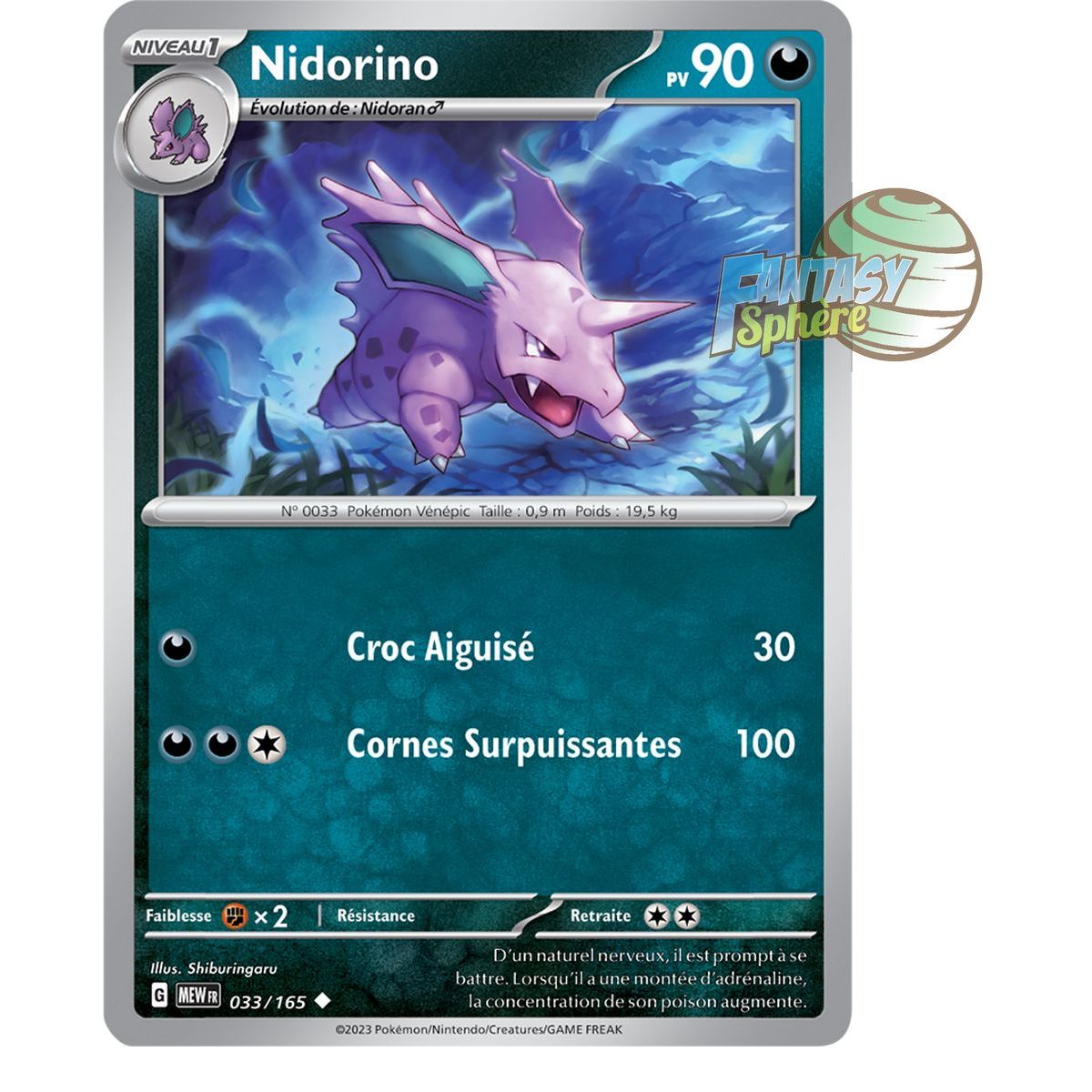 Nidorino - Reverse 33/165 - Ecarlate et Violet 151