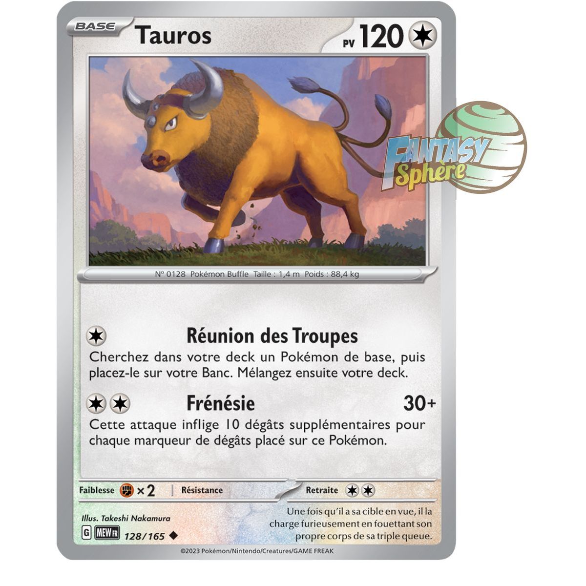 Tauros - Reverse 128/165 - Ecarlate et Violet 151