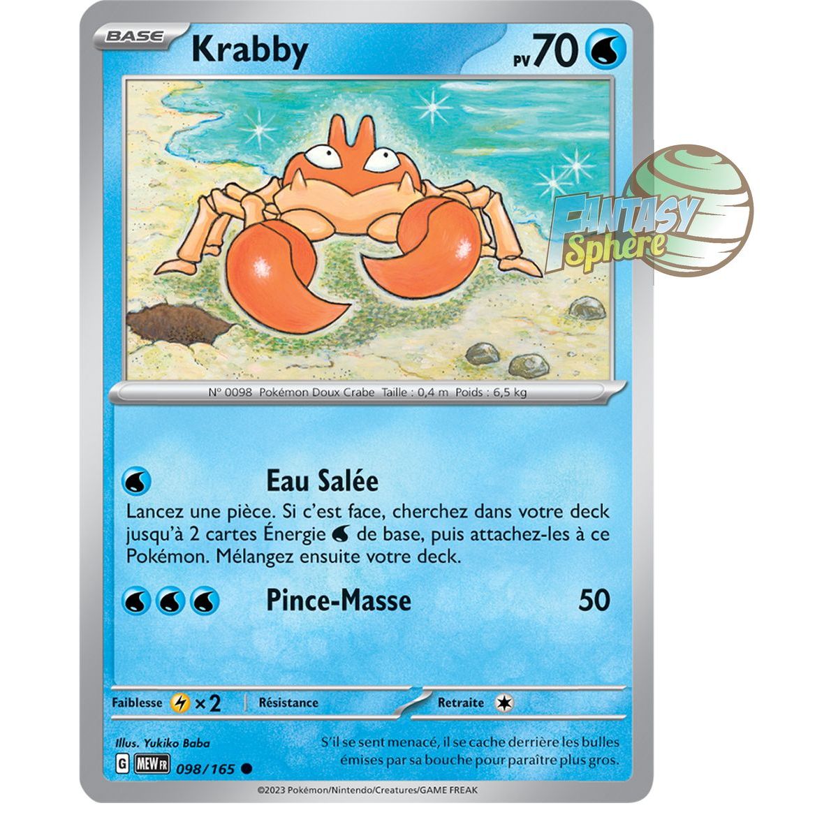 Item Krabby - Commune 98/165 - Ecarlate et Violet 151