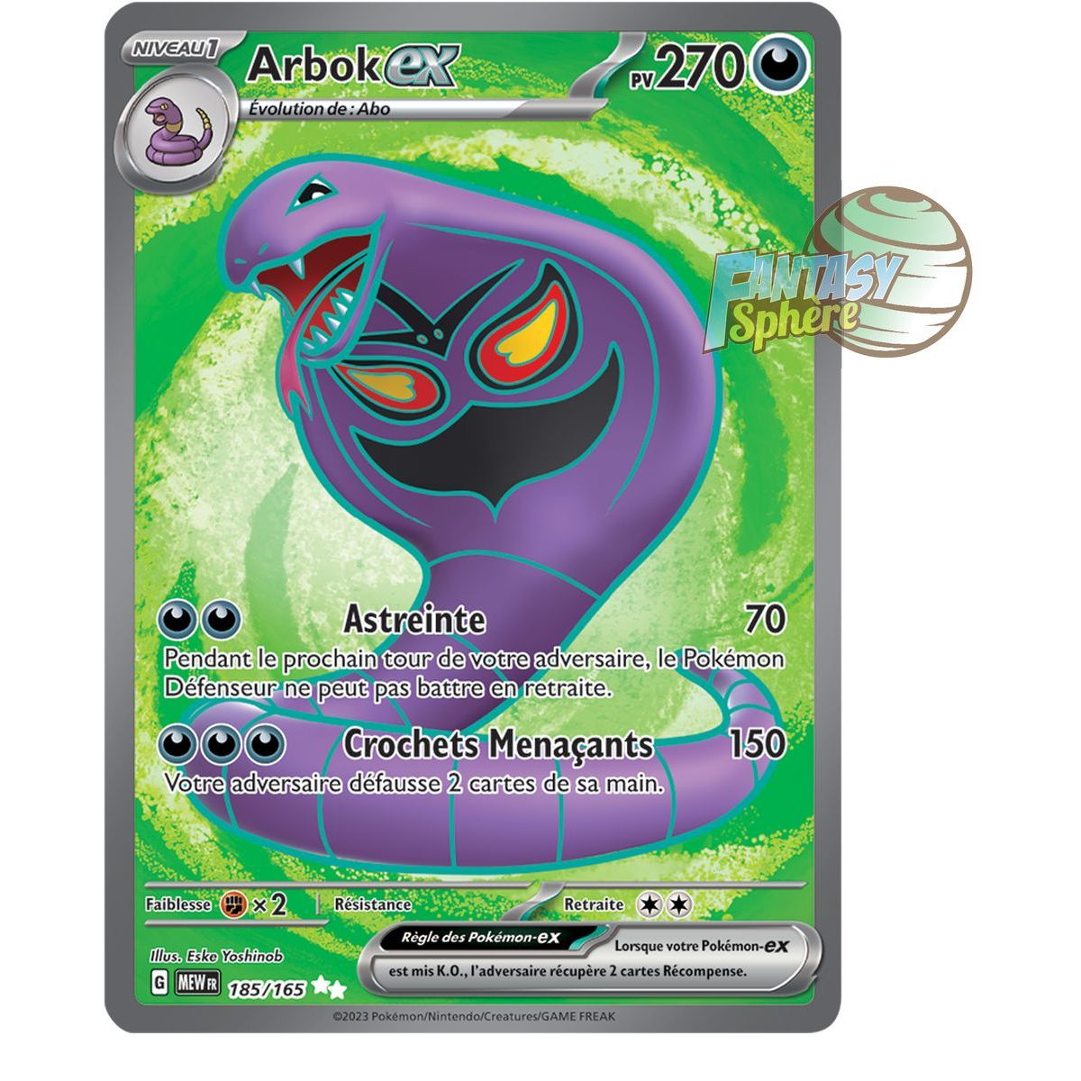 Arbok EX - Ultra Rare 185/165 - Ecarlate et Violet 151