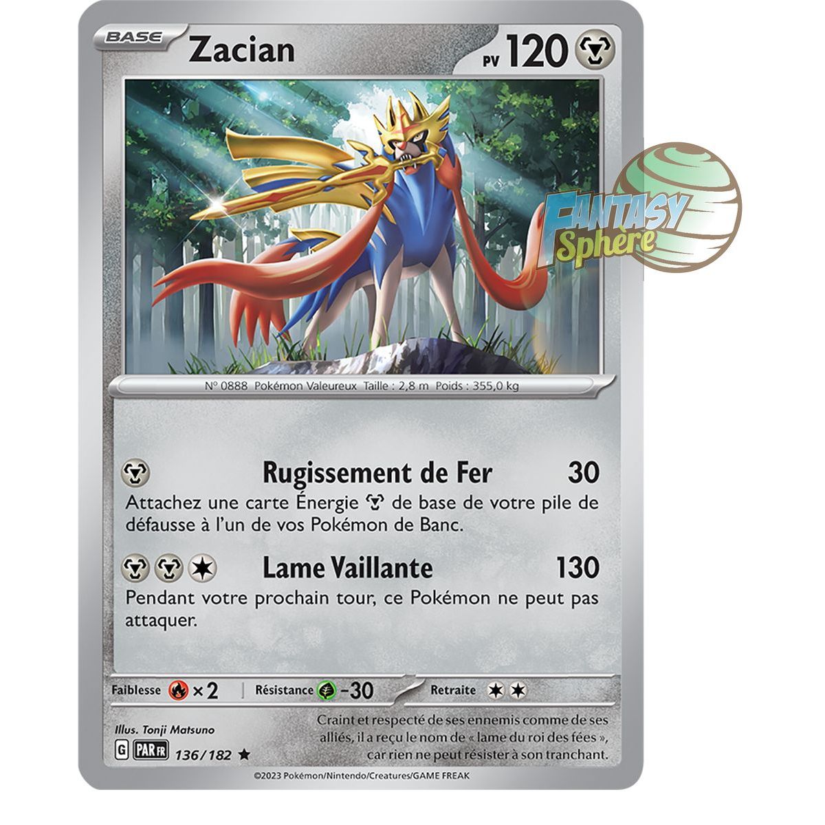 Zacian - Holo Rare 136/182 - Ecarlate et Violet Faille Paradoxe