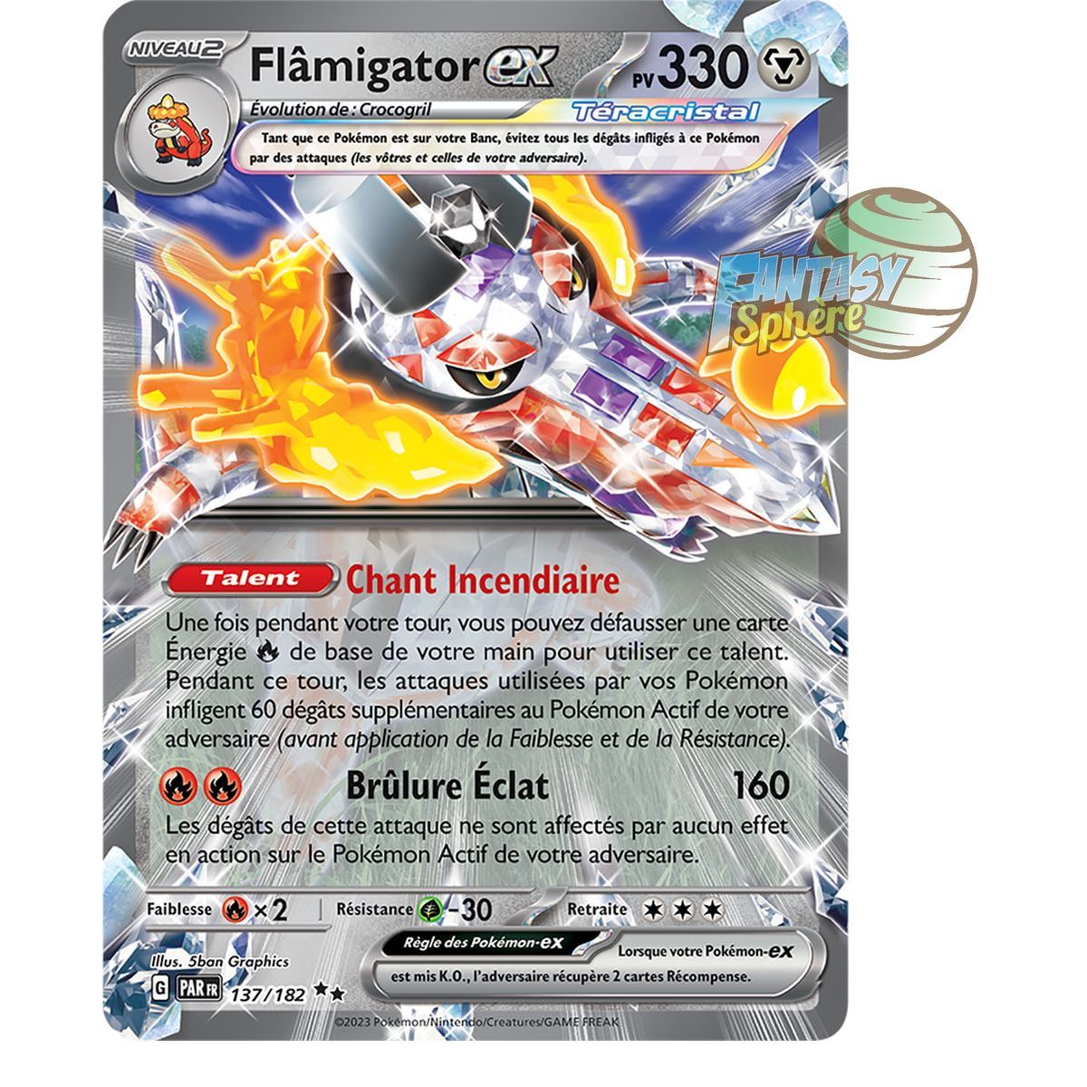 Item Flâmigator EX - Double Rare 137/182 - Ecarlate et Violet Faille Paradoxe