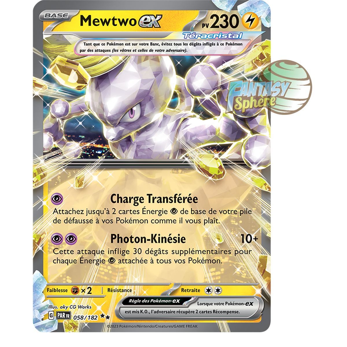 Item Mewtwo EX - Double Rare 58/182 - Ecarlate et Violet Faille Paradoxe