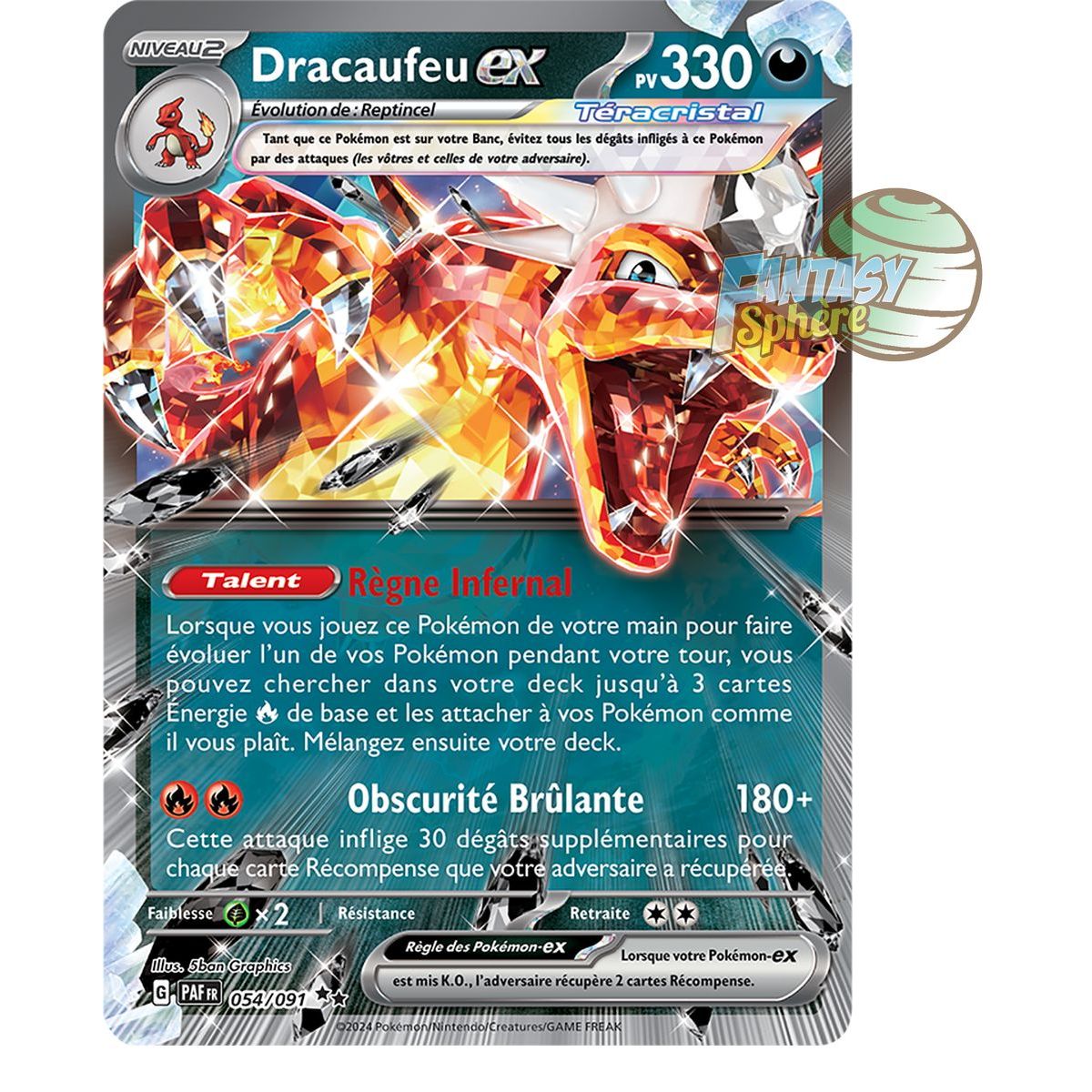 Dracaufeu EX -  Double Rare 54/91 - Ecarlate et Violet Destinées de Paldea