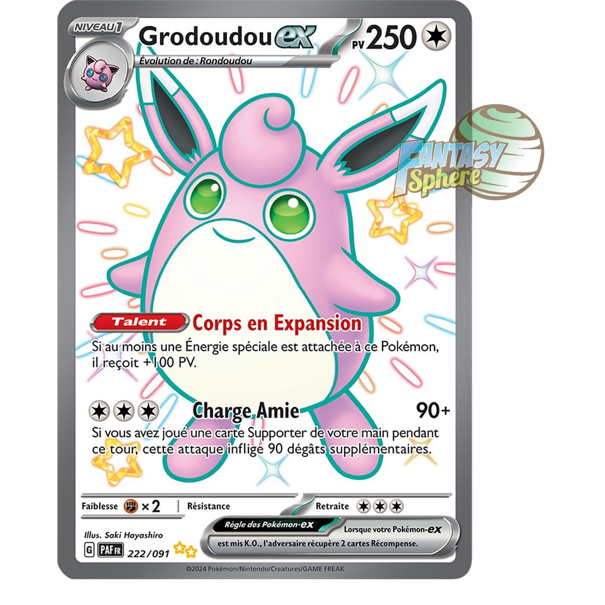 Grodoudou EX -  Shiny Ultra Rare 222/91 - Ecarlate et Violet Destinées de Paldea