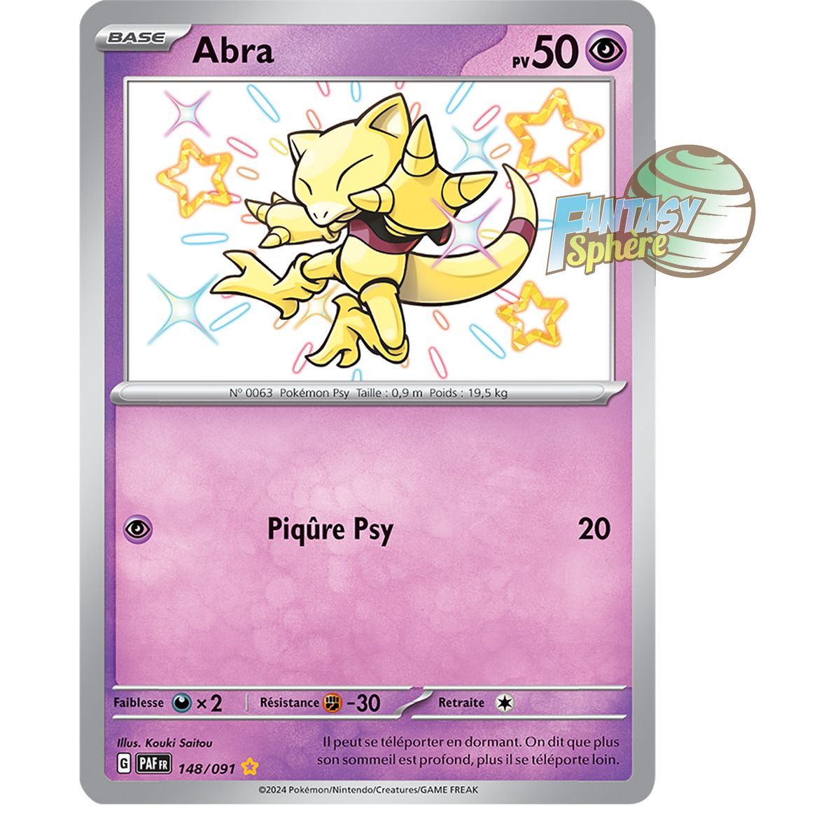 Item Abra -  Shiny Rare 148/91 - Ecarlate et Violet Destinées de Paldea