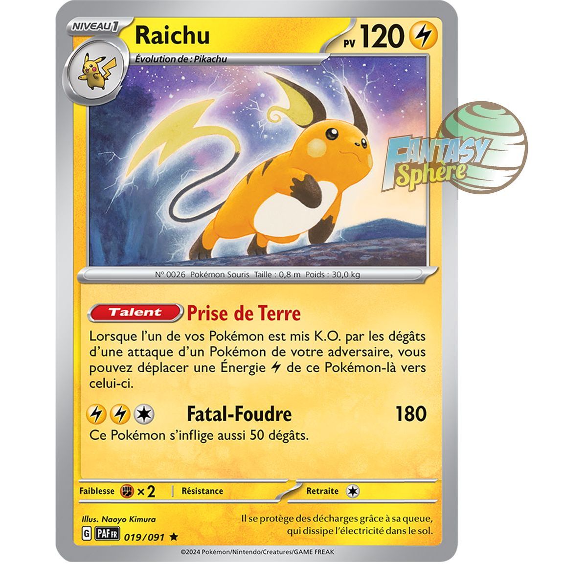 Raichu - Holo Rare 19/91 - Ecarlate et Violet Destinées de Paldea