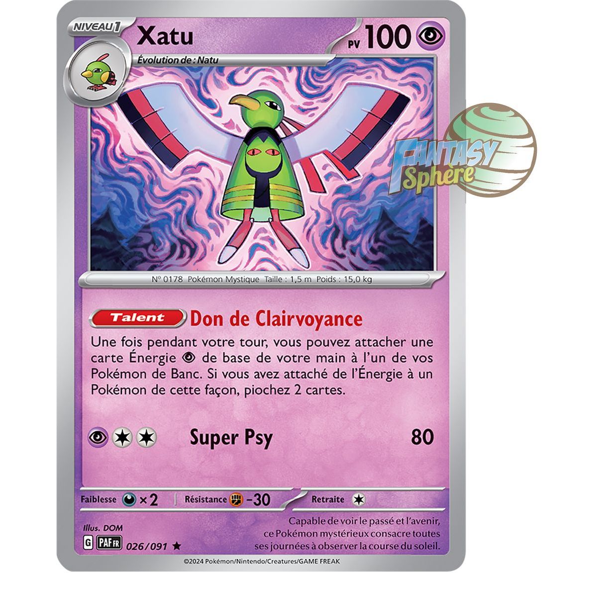 Xatu - Holo Rare 26/91 - Ecarlate et Violet Destinées de Paldea