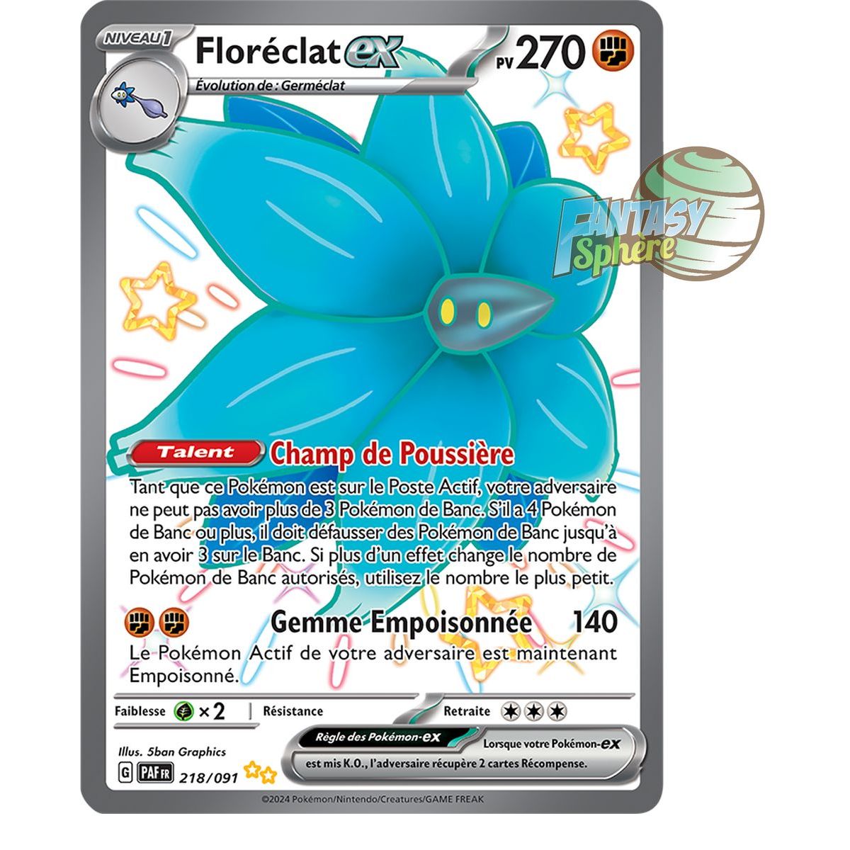 Floréclat EX -  Shiny Ultra Rare 218/91 - Ecarlate et Violet Destinées de Paldea