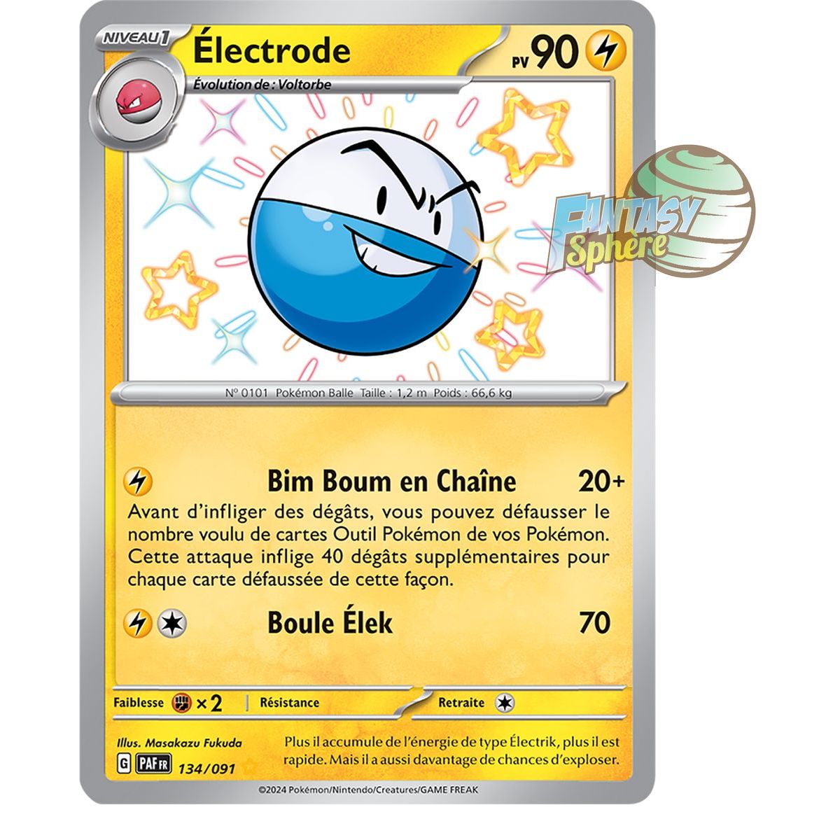 Électrode -  Shiny Rare 134/91 - Ecarlate et Violet Destinées de Paldea