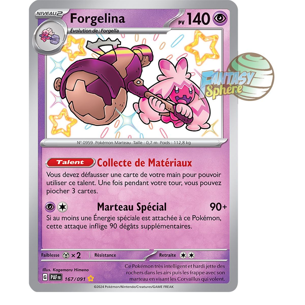 Forgelina -  Shiny Rare 167/91 - Ecarlate et Violet Destinées de Paldea