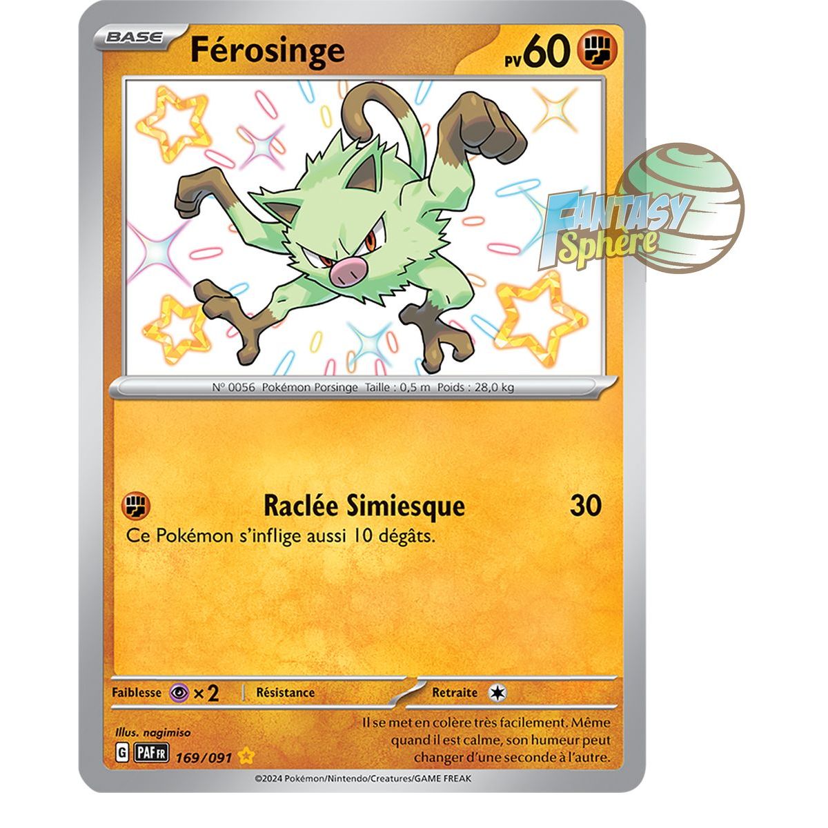 Férosinge -  Shiny Rare 169/91 - Ecarlate et Violet Destinées de Paldea