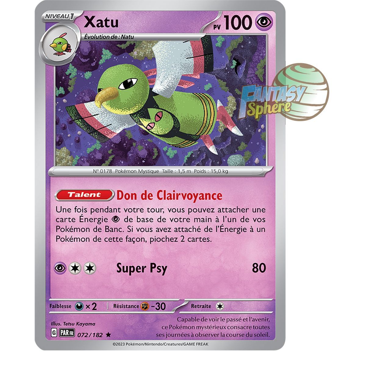 Item Xatu - Reverse 72/182 - Ecarlate et Violet Faille Paradoxe