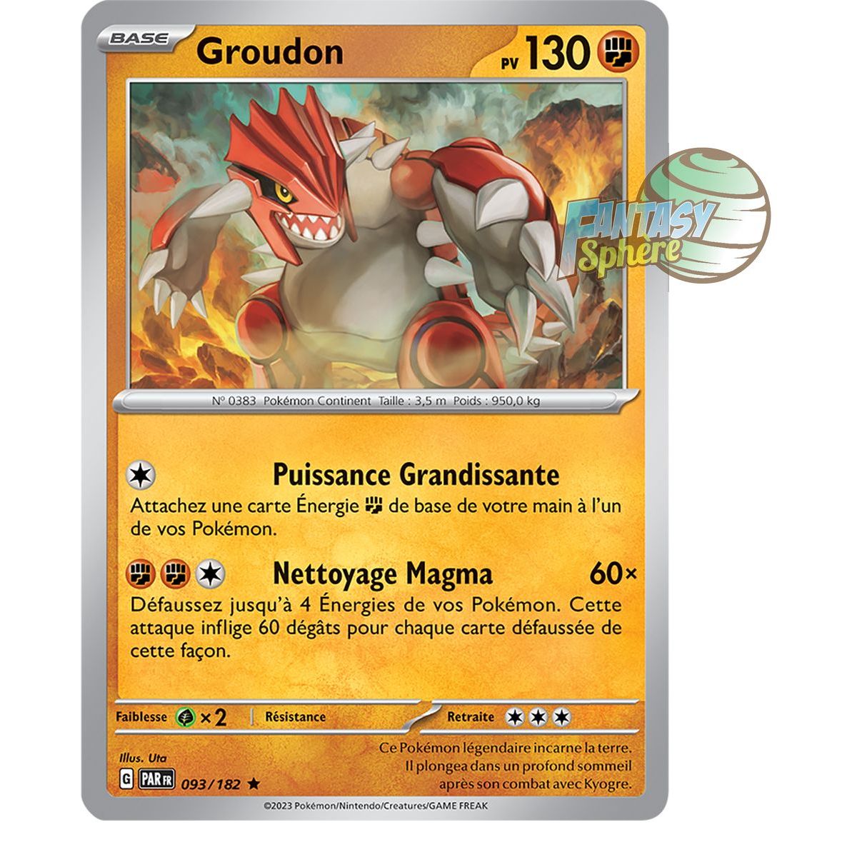 Groudon - Holo Rare 93/182 - Ecarlate et Violet Faille Paradoxe